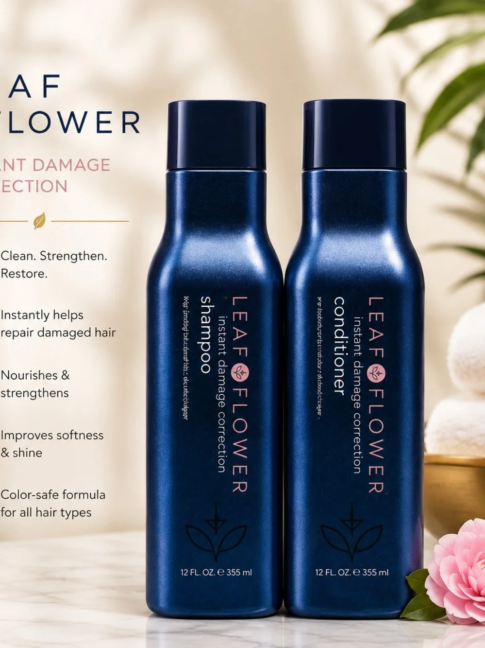 Instant Damage Correction Shampoo & Conditioner - Navy Blue